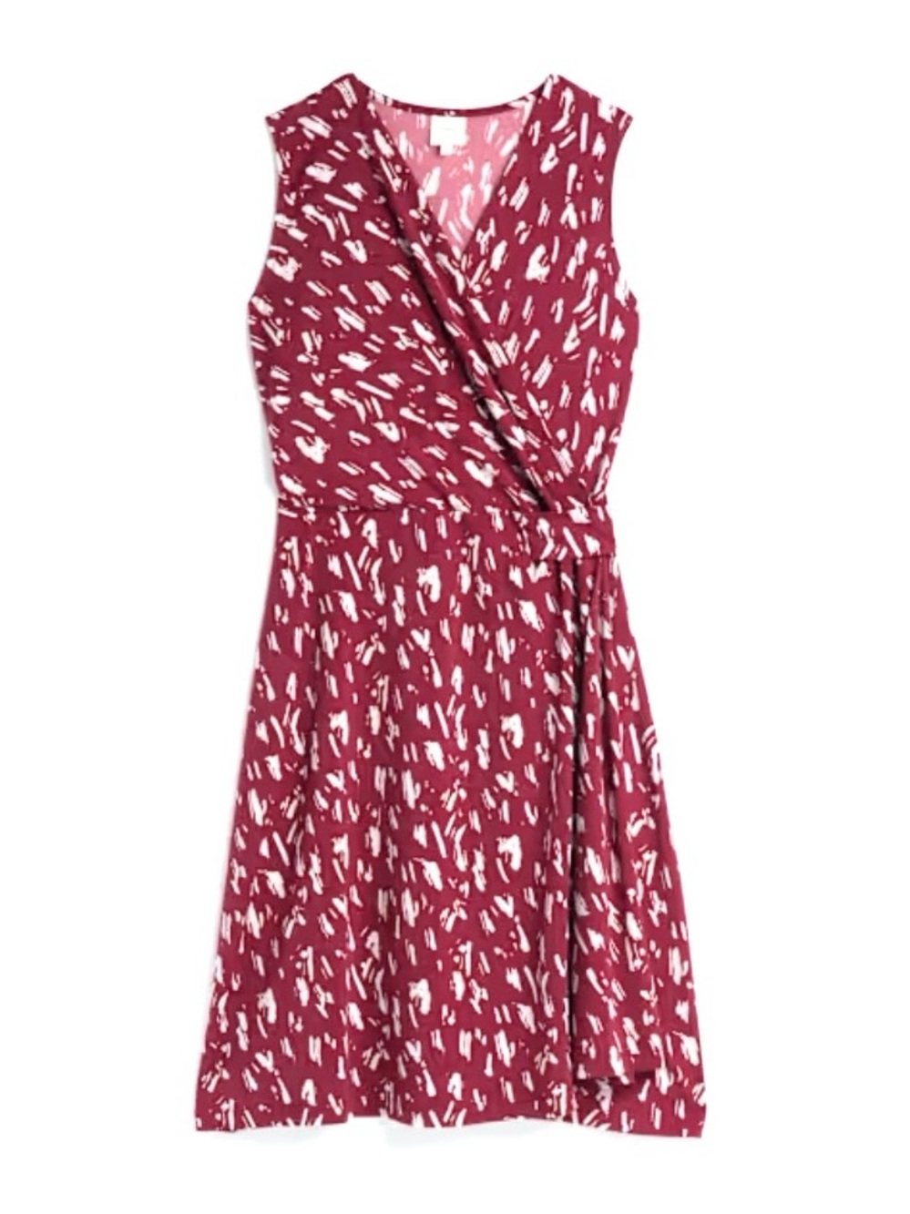 Kaileigh Burgundy & Cream Sleeveless Midi Faux-Wrap StitchFix Exclusive Dress